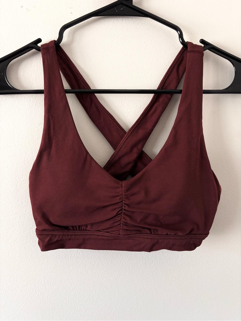 aerie Offline Burgundy Cross-Back Sports Bra